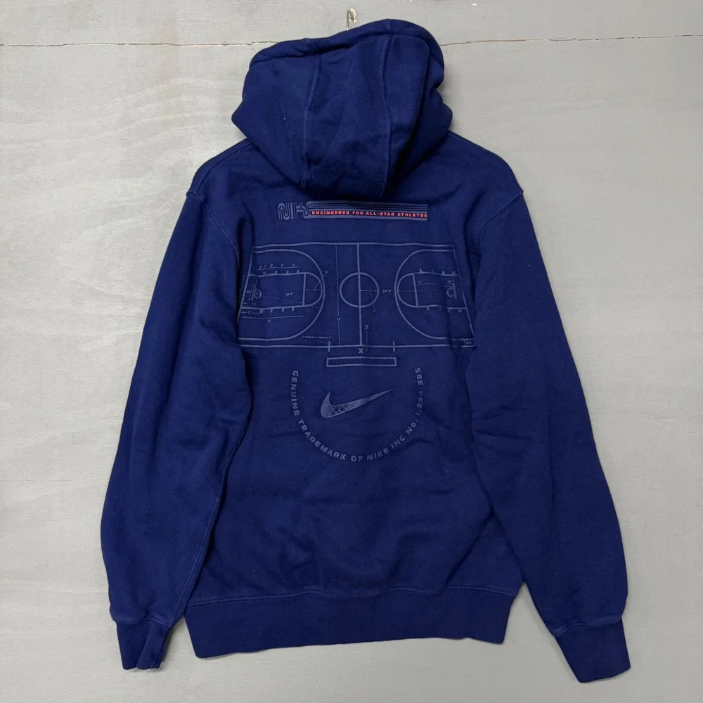 Nike Hoodie Navy Blue Engineered For All-Star Athletes Basketball Graphic Medium